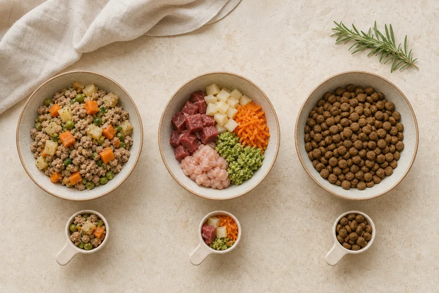 Comparativa entre comida cocinada, BARF y pienso para perros